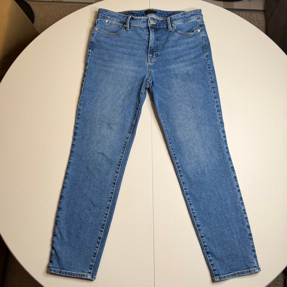 Talbots Slim‎ Ankle Jeans Womens 10 Blue Medium Wash Stretch Denim VN5214 02/22